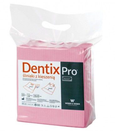 Śliniaki z kieszenią Dentix Pro 50 szt. różowe