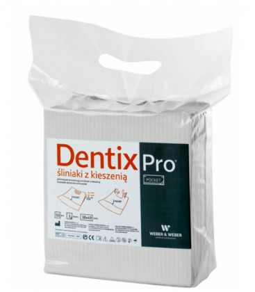 Śliniaki z kieszenią Dentix Pro 50 szt. białe
