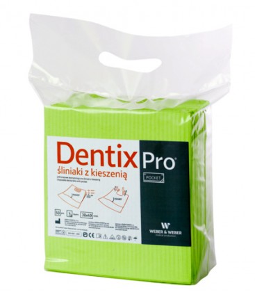 Śliniaki z kieszenią Dentix Pro 50 szt. limonkowe
