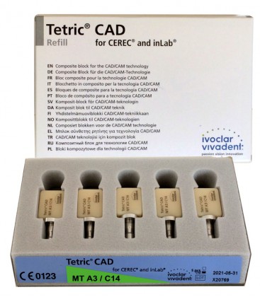 Tetric CAD Cerec/inLab MT A3 C14 5 szt.