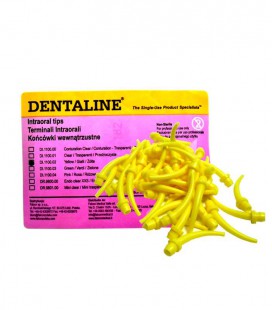 Końcówki wewnątrzustne Dentaline żółte 50 szt.