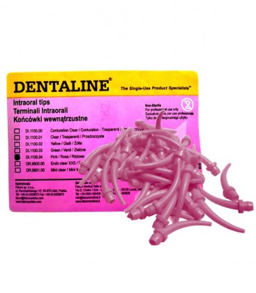 Końcówki wewnątrzustne Dentaline różowe 50 szt.